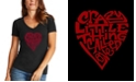 LA Pop Art Women's Word Art Crazy Little Thing Called Love V-Neck T-Shirt